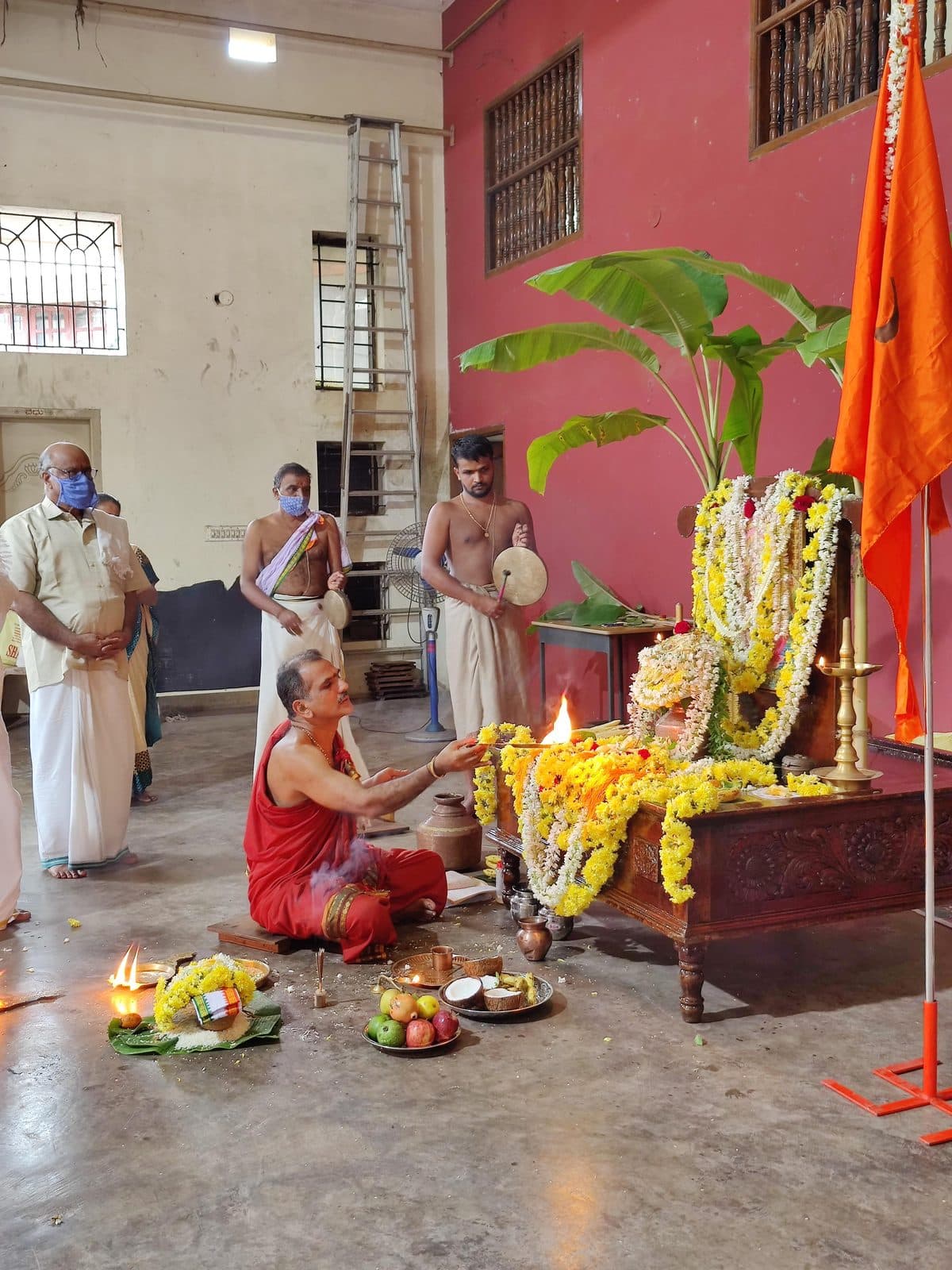 Priest performing puja