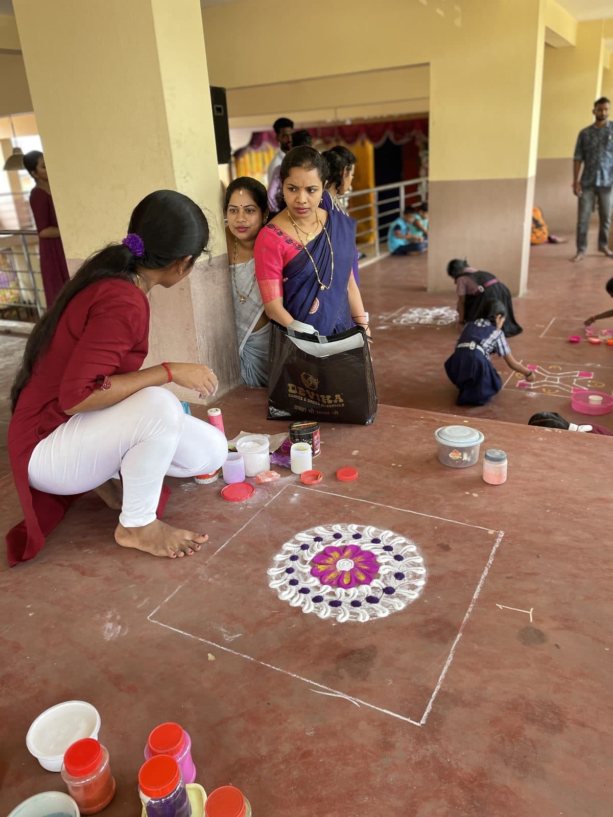 Rangoli decoration during festival